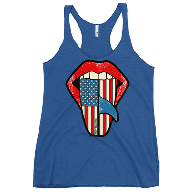 Women's USA Tongue Tee - Happy Beach Vibe